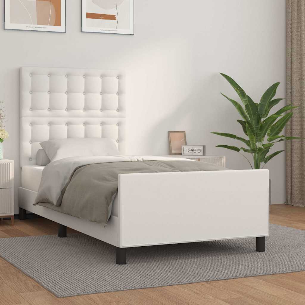 Giroletto con Testiera Bianco 80x200 cm in Similpelle