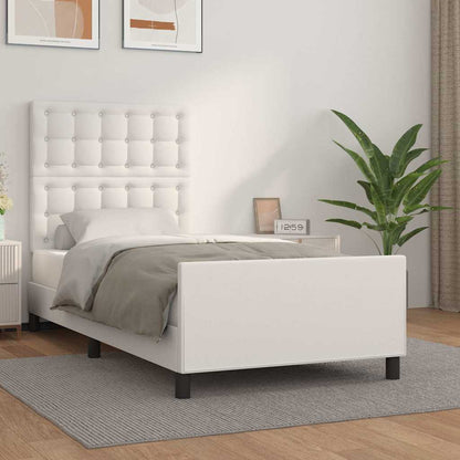 Giroletto con Testiera Bianco 80x200 cm in Similpelle