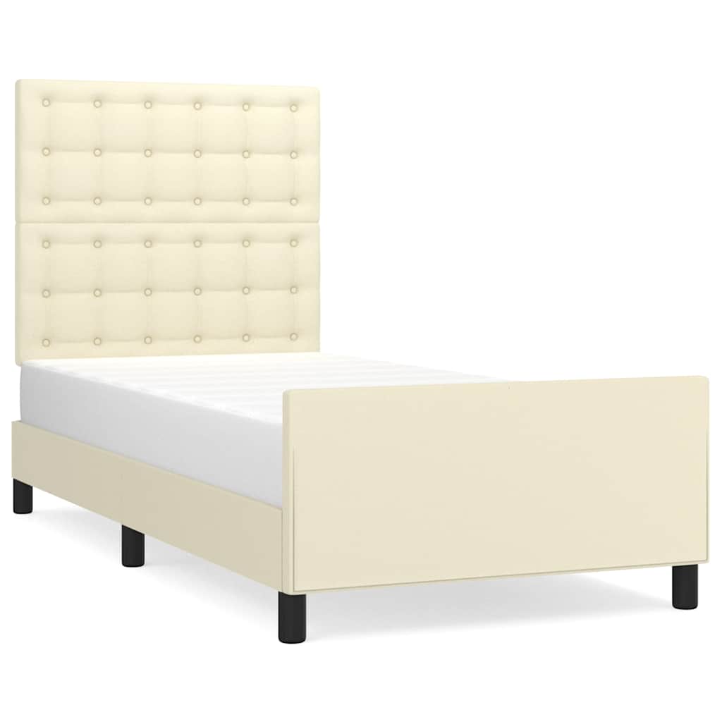 Giroletto con Testiera Crema 80x200 cm in Similpelle