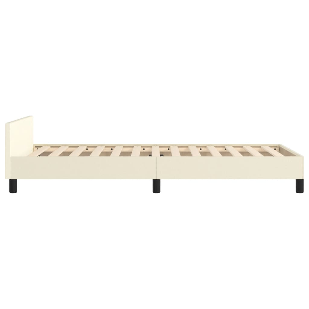 Giroletto con Testiera Crema 80x200 cm in Similpelle | homemem39
