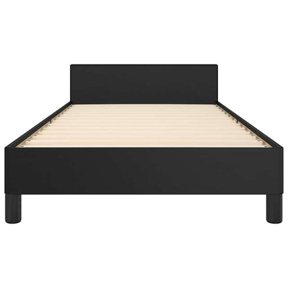 Giroletto con Testiera Nero 90x200 cm in Similpelle