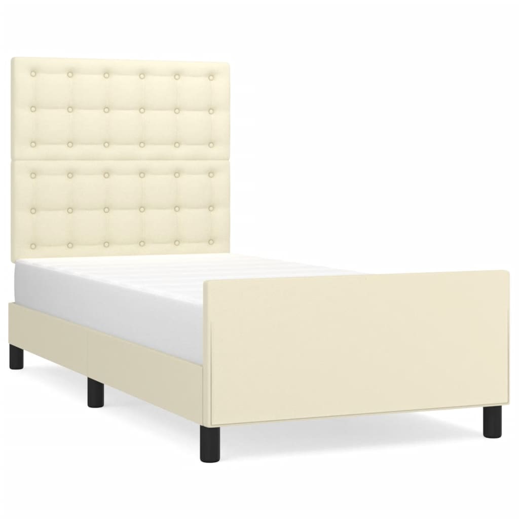 Giroletto con Testiera Crema 90x200 cm in Similpelle | homemem39