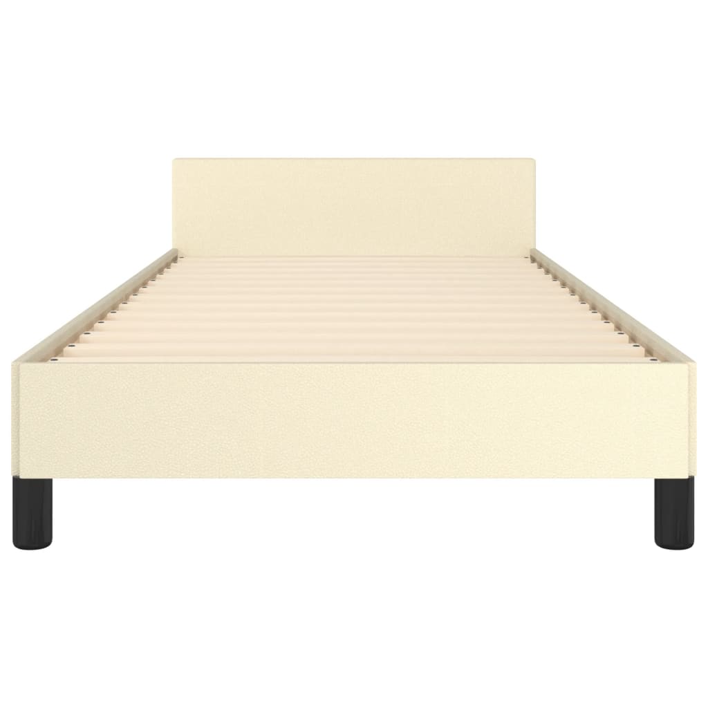 Giroletto con Testiera Crema 90x200 cm in Similpelle | homemem39