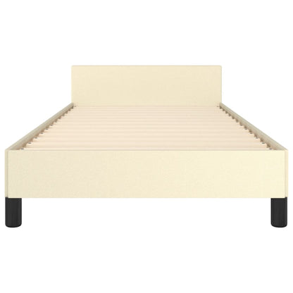 Giroletto con Testiera Crema 90x200 cm in Similpelle | homemem39