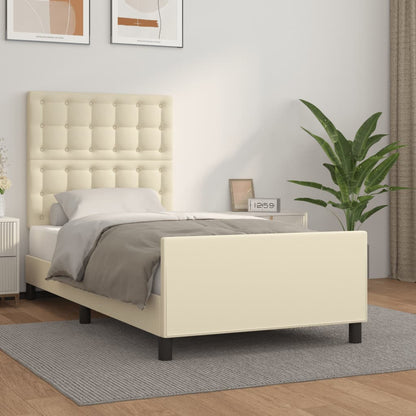 Giroletto con Testiera Crema 90x200 cm in Similpelle | homemem39
