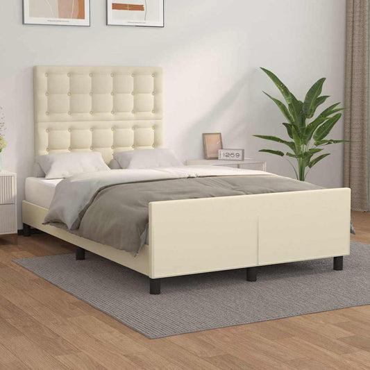 Giroletto con Testiera Crema 120x200 cm in Similpelle