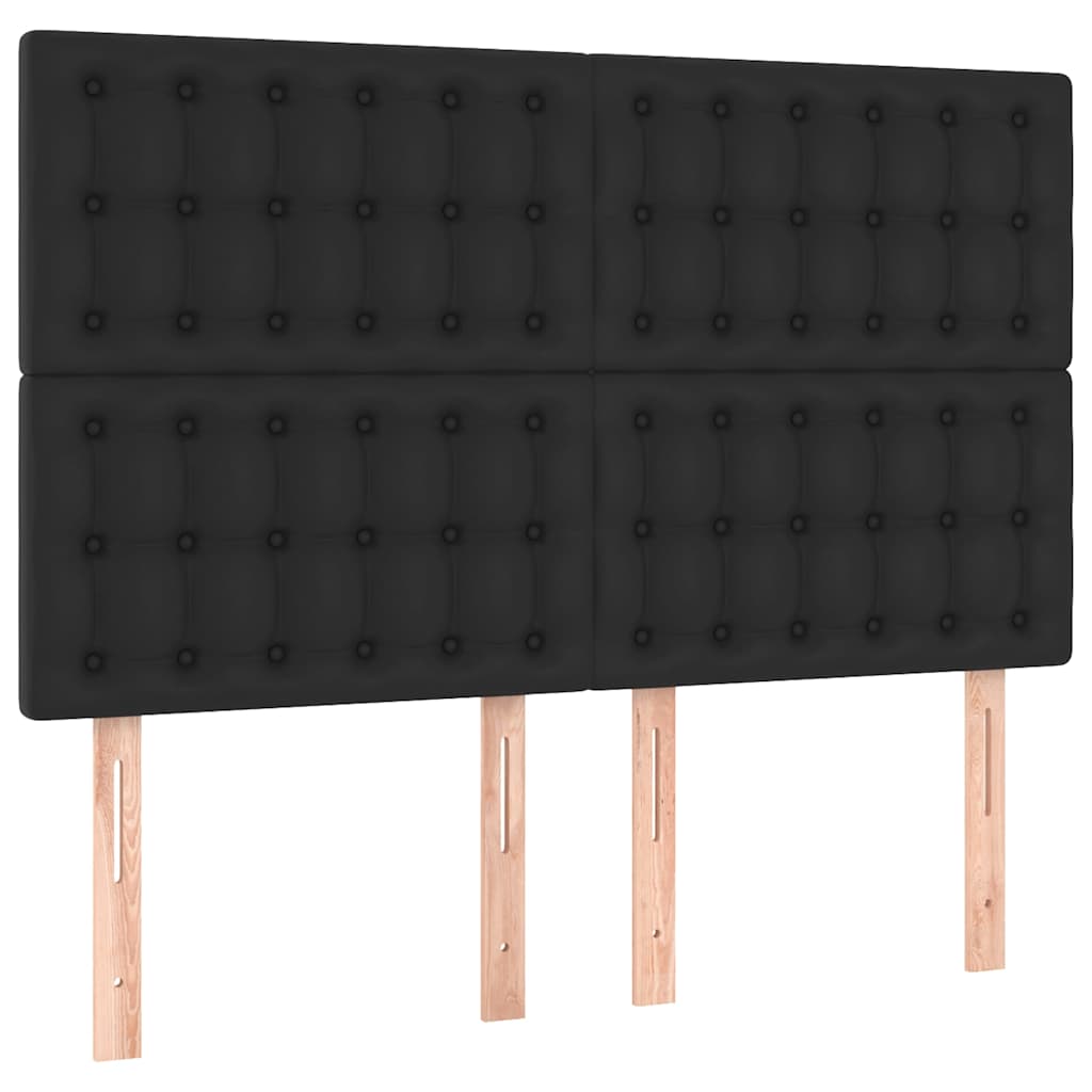 Giroletto con Testiera Nero 140x190 cm in Similpelle