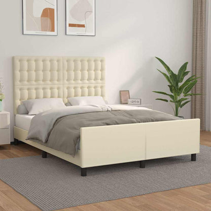 Giroletto con Testiera Crema 140x190 cm in Similpelle