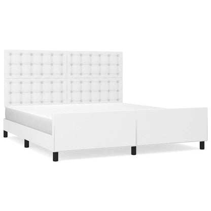 Giroletto con Testiera Bianco 160x200 cm in Similpelle