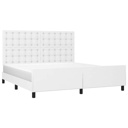 Giroletto con Testiera Bianco 160x200 cm in Similpelle