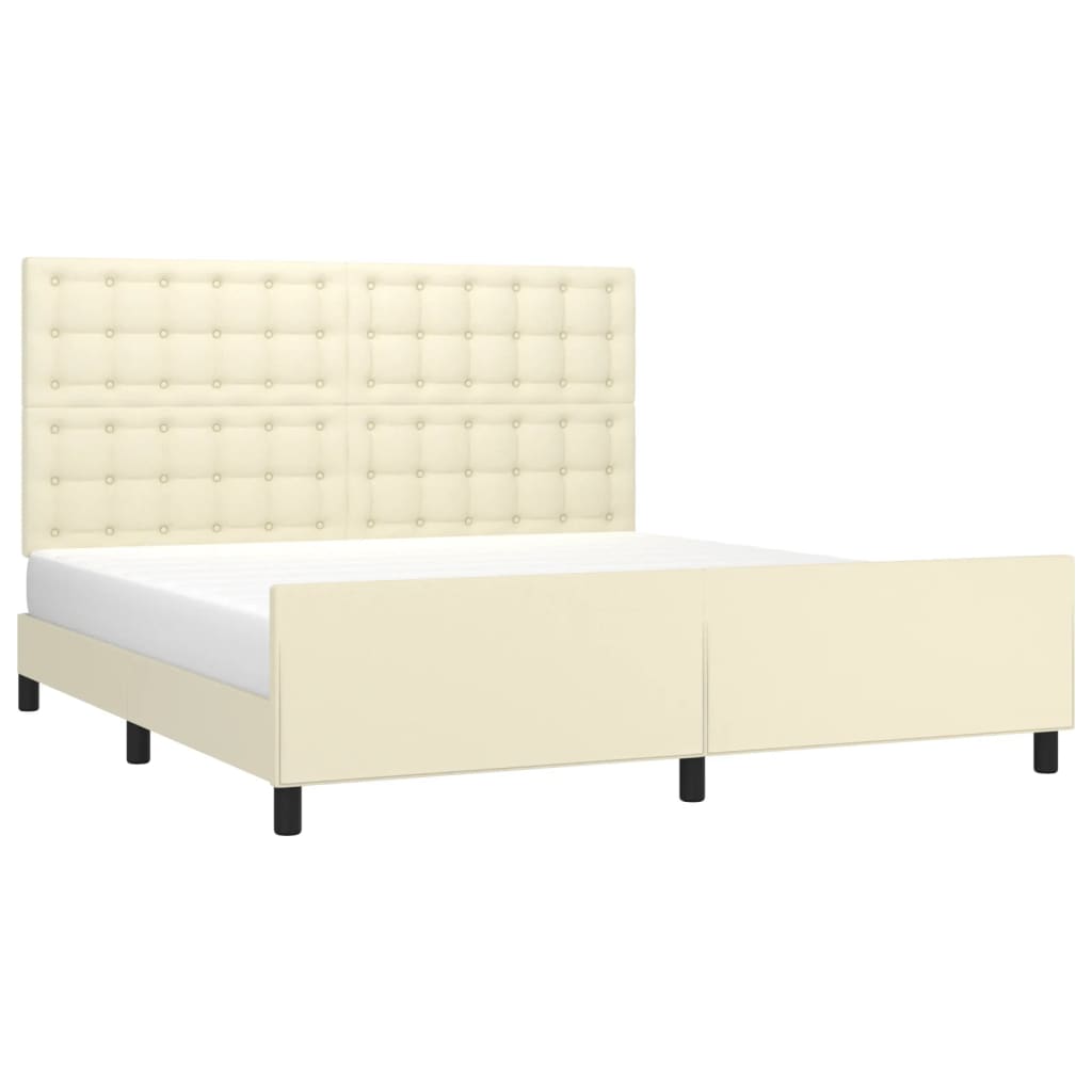 Giroletto con Testiera Crema 160x200 cm in Similpelle | homemem39
