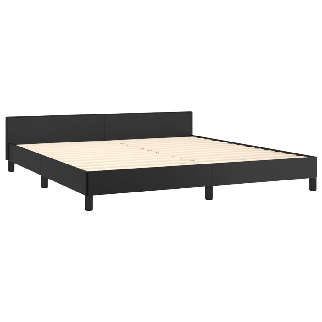 Giroletto con Testiera Nero 180x200 cm in Similpelle | homemem39