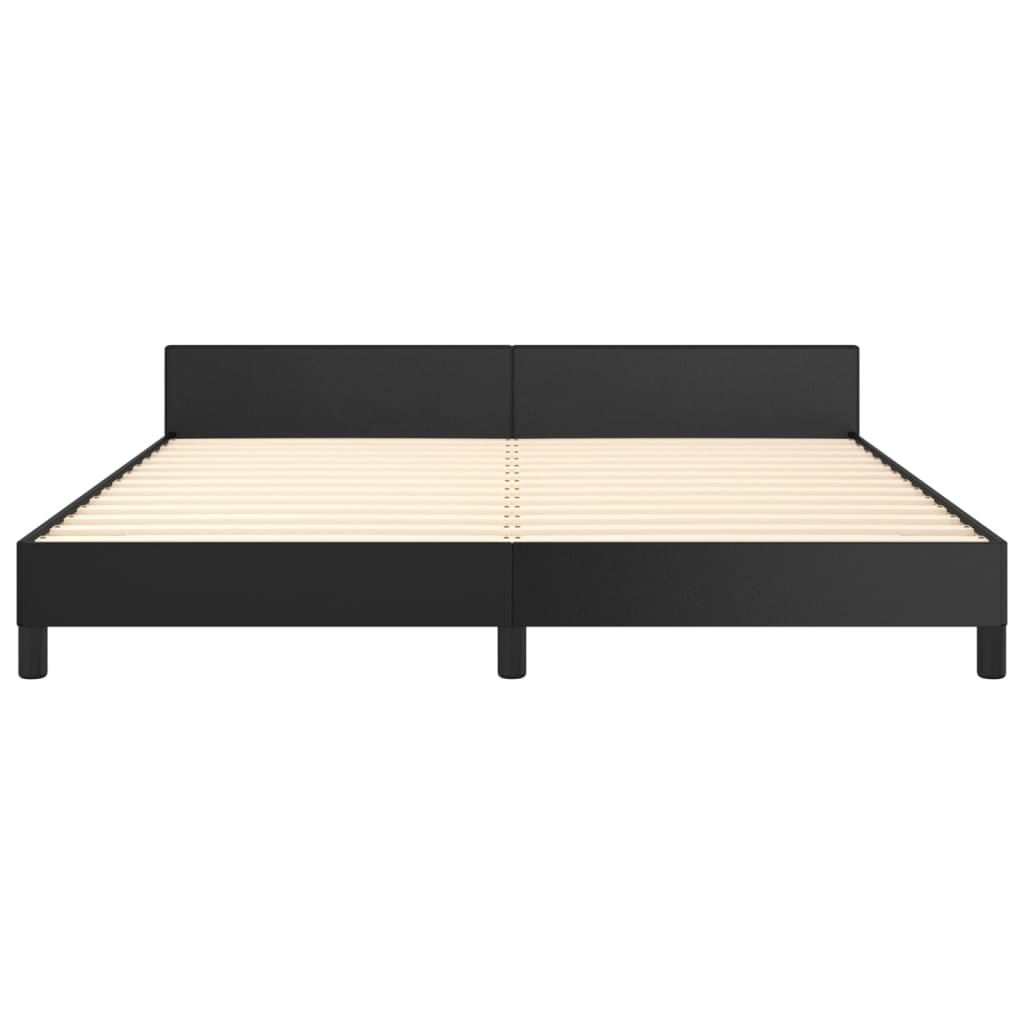 Giroletto con Testiera Nero 180x200 cm in Similpelle | homemem39