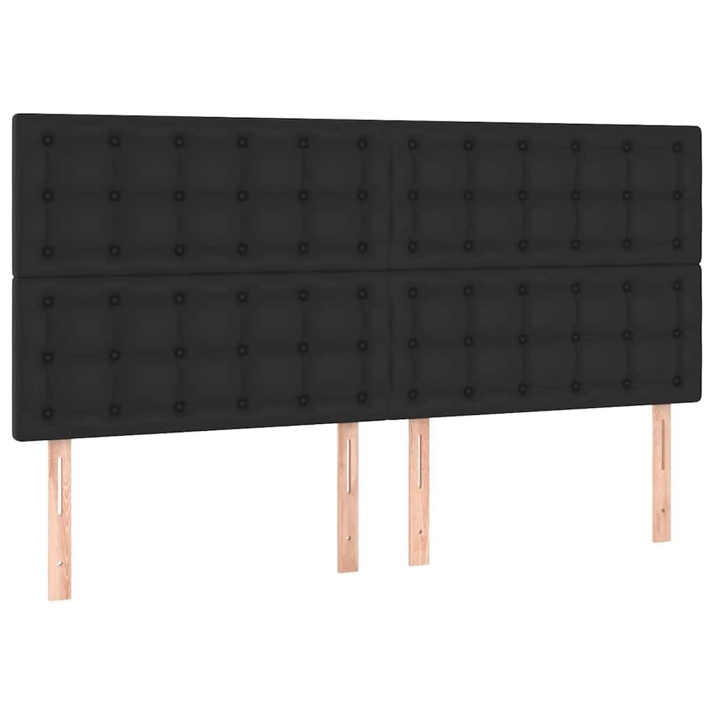 Giroletto con Testiera Nero 180x200 cm in Similpelle