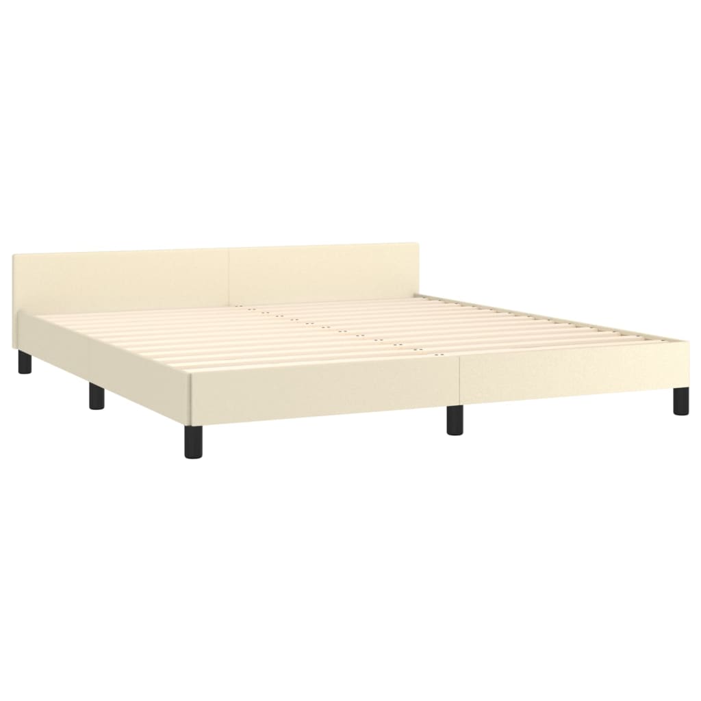 Giroletto con Testiera Crema 180x200 cm in Similpelle | homemem39