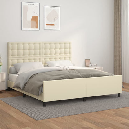 Giroletto con Testiera Crema 180x200 cm in Similpelle | homemem39