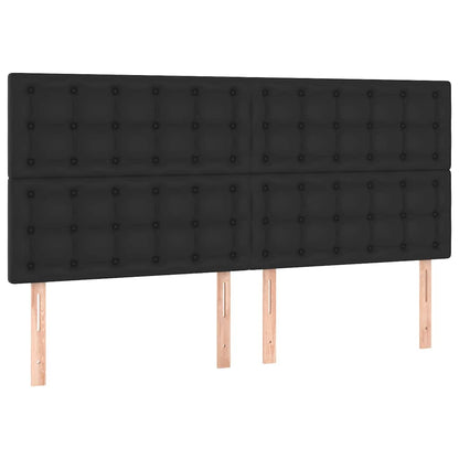 Giroletto con Testiera Nero 200x200 cm in Similpelle