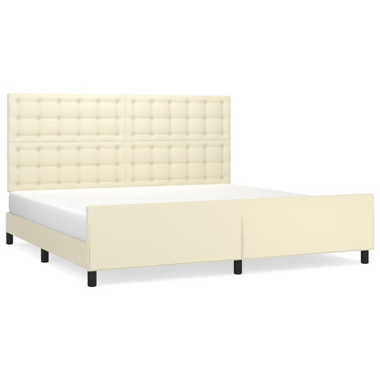 Giroletto con Testiera Crema 200x200 cm in Similpelle | homemem39