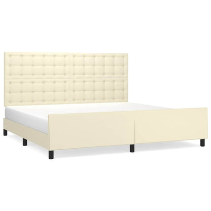 Giroletto con Testiera Crema 200x200 cm in Similpelle