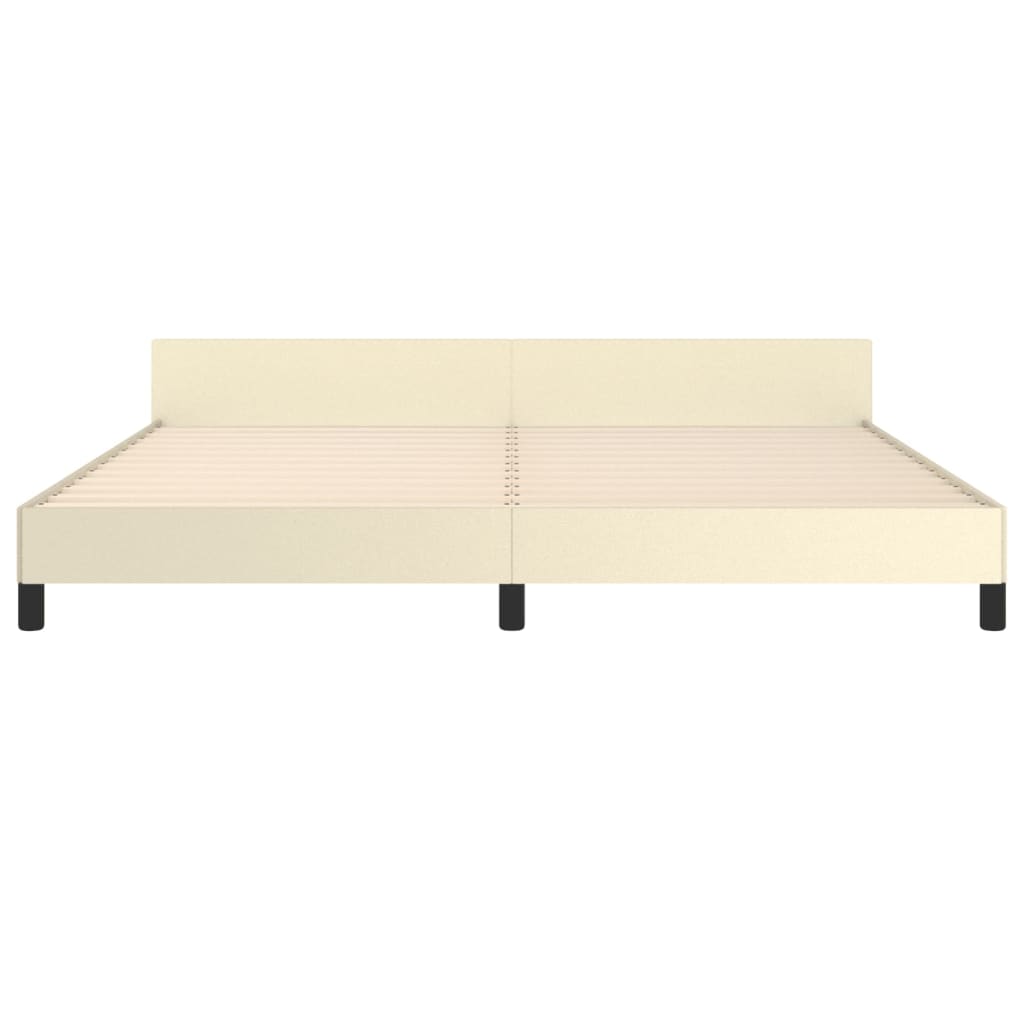 Giroletto con Testiera Crema 200x200 cm in Similpelle | homemem39