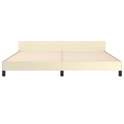 Giroletto con Testiera Crema 200x200 cm in Similpelle