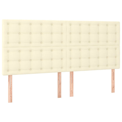 Giroletto con Testiera Crema 200x200 cm in Similpelle