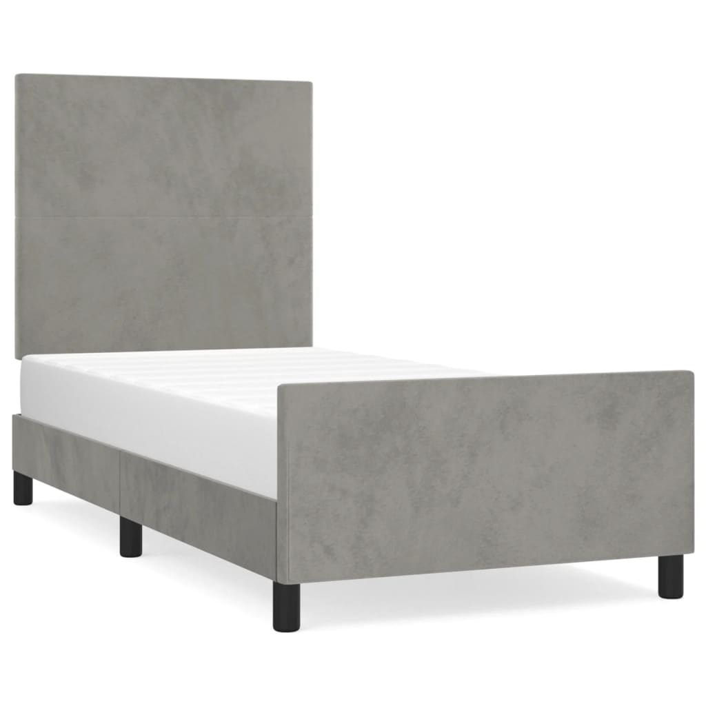 Giroletto senza Materasso Grigio Chiaro 80x200 cm Velluto - homemem39