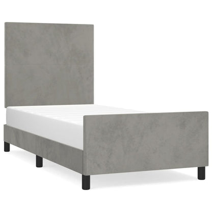 Giroletto senza Materasso Grigio Chiaro 80x200 cm Velluto - homemem39