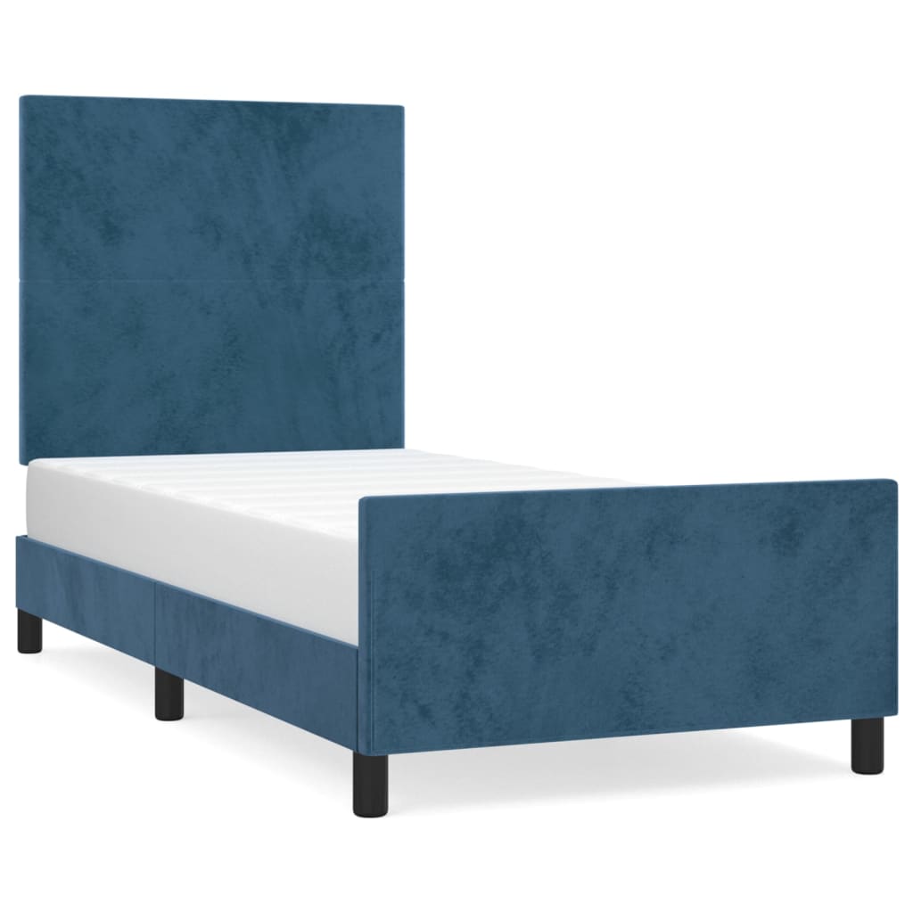 Giroletto senza Materasso Blu Scuro 80x200 cm in Velluto - homemem39