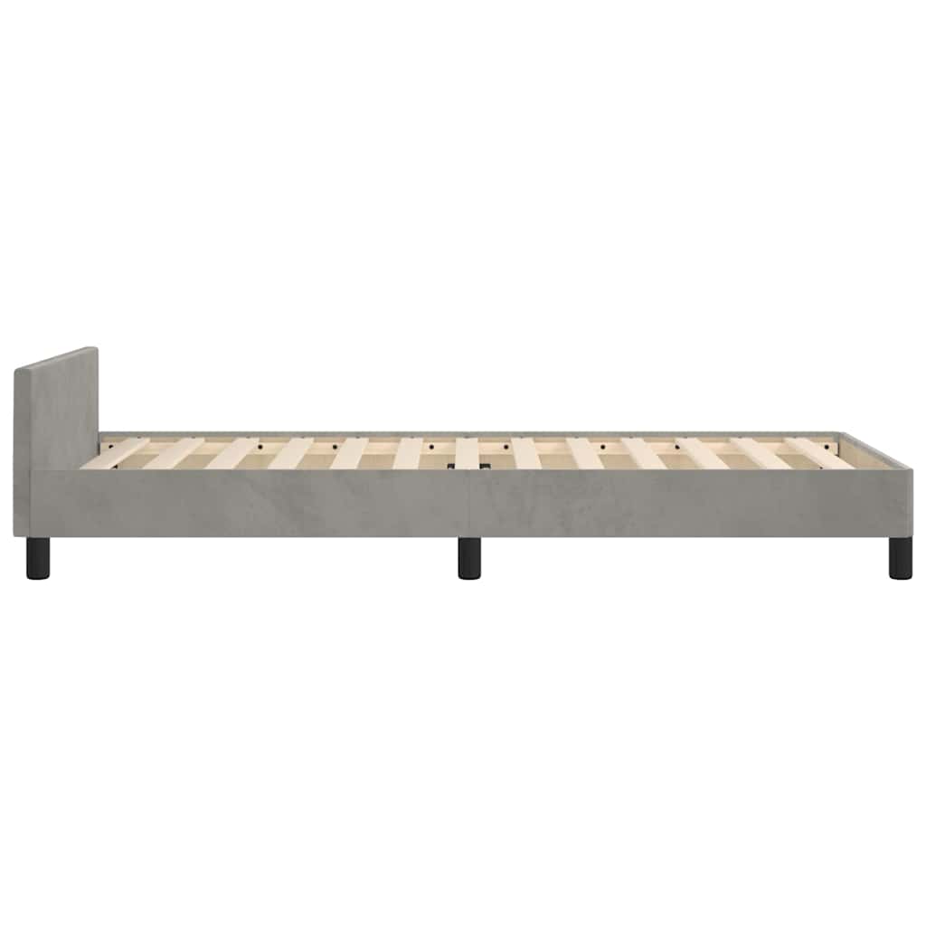 Giroletto senza Materasso Grigio Chiaro 90x190 cm Velluto