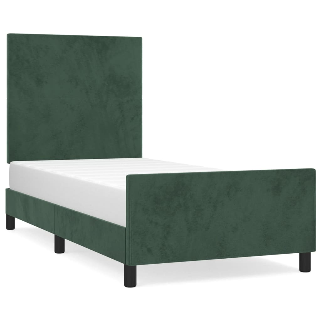 Giroletto senza Materasso Verde Scuro 90x190 cm in Velluto - homemem39