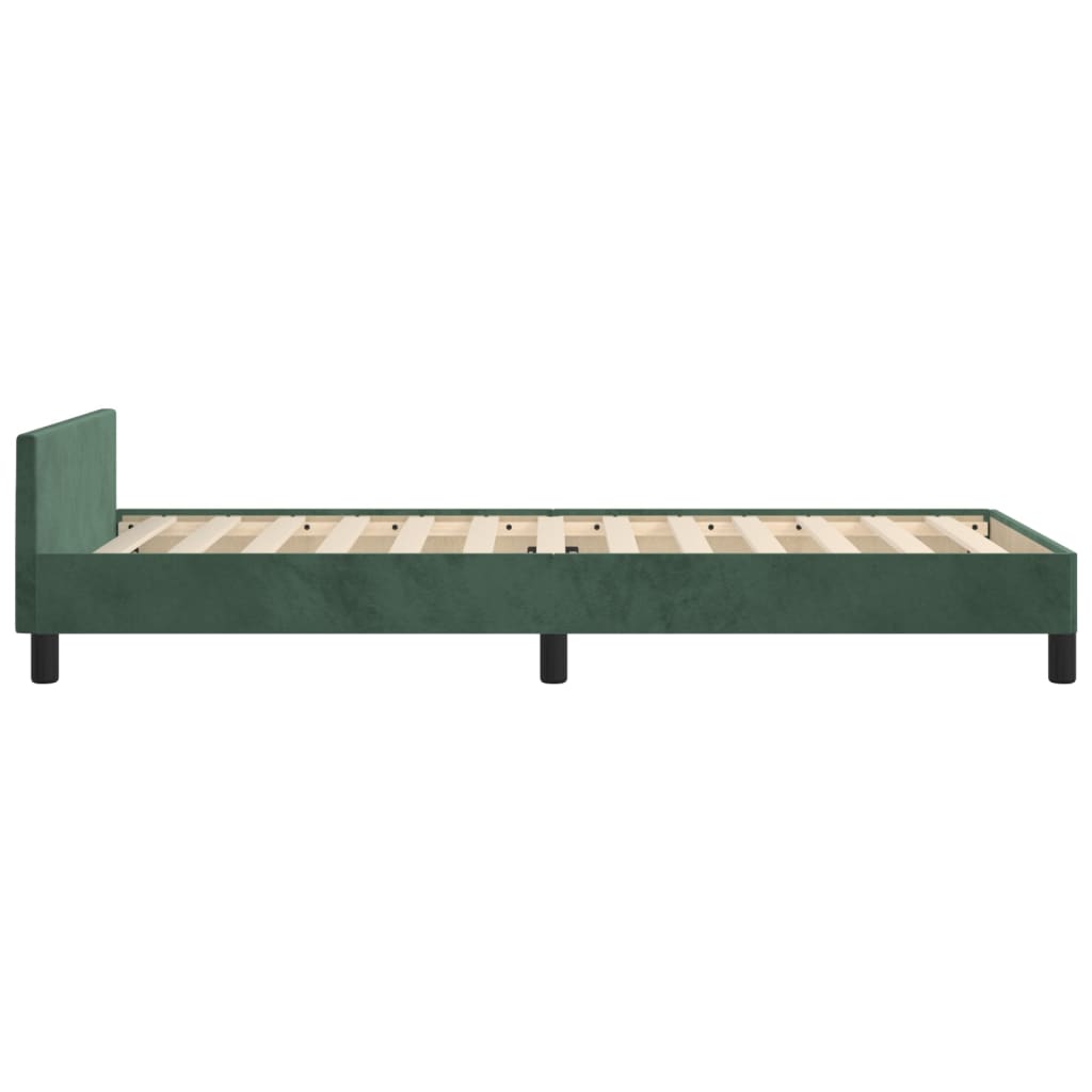 Giroletto senza Materasso Verde Scuro 90x190 cm in Velluto - homemem39