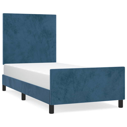 Giroletto senza Materasso Blu Scuro 90x190 cm in Velluto - homemem39