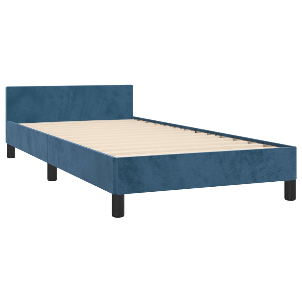 Giroletto senza Materasso Blu Scuro 90x190 cm in Velluto - homemem39