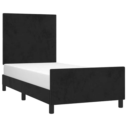 Giroletto con Testiera Nero 90x200 cm in Velluto