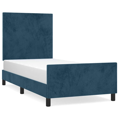 Giroletto senza Materasso Blu Scuro 100x200 cm in Velluto