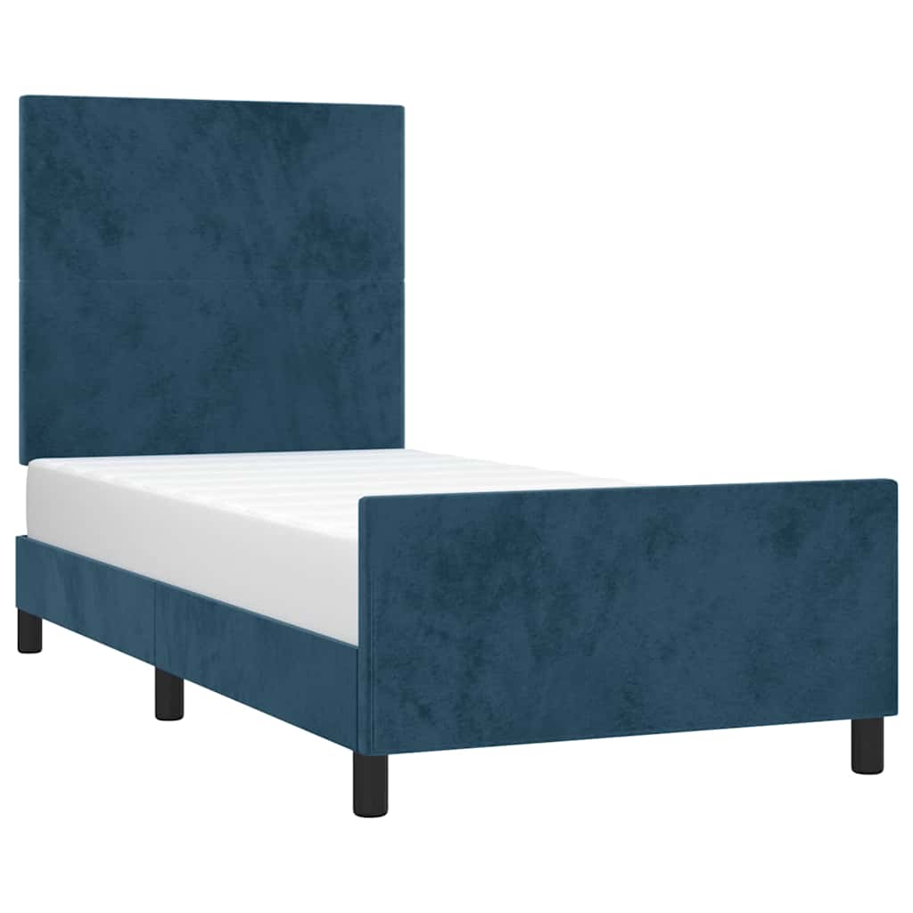 Giroletto senza Materasso Blu Scuro 100x200 cm in Velluto
