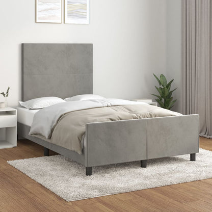 Giroletto senza Materasso Grigio Chiaro 120x200 cm Velluto - homemem39