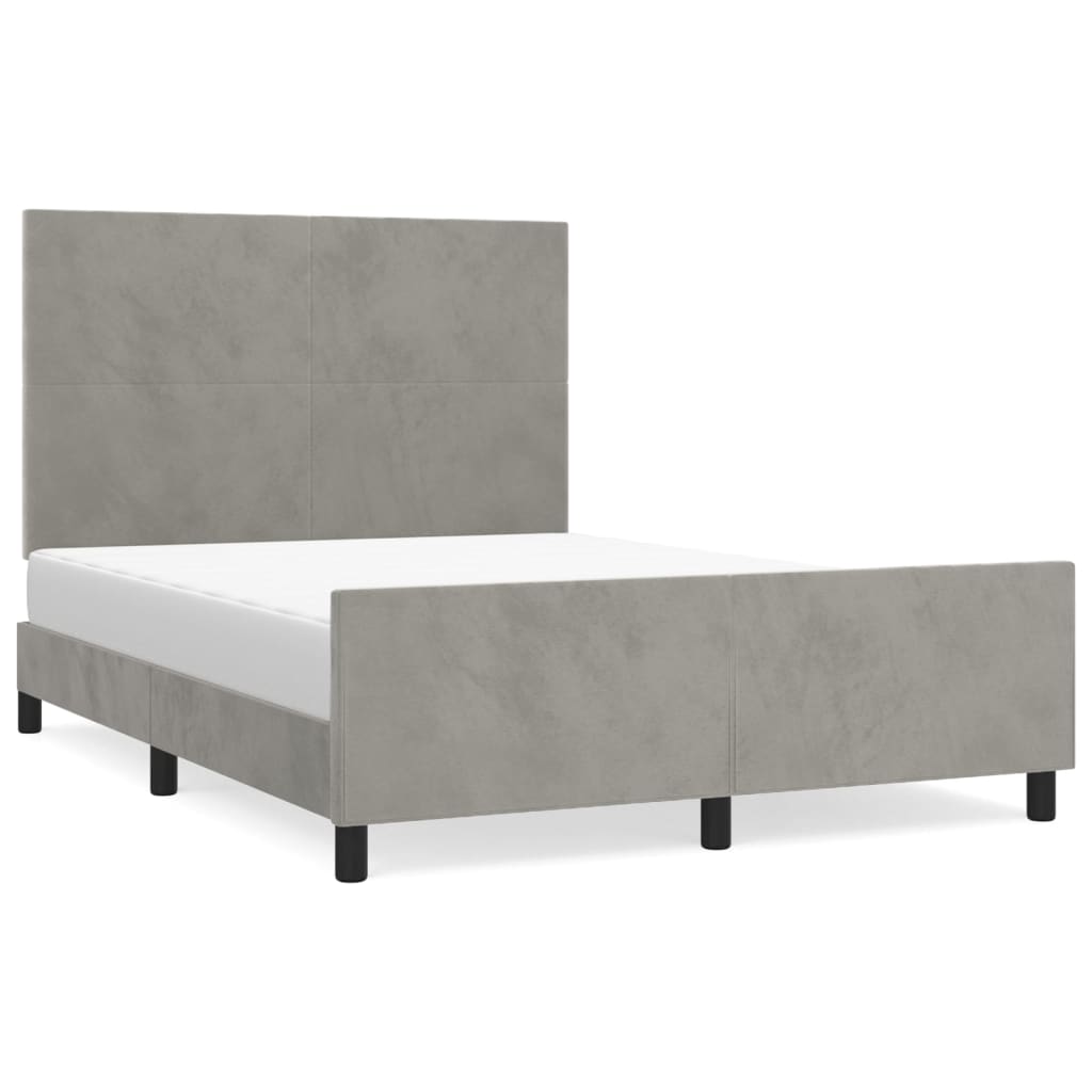 Giroletto senza Materasso Grigio Chiaro 140x190 cm Velluto - homemem39