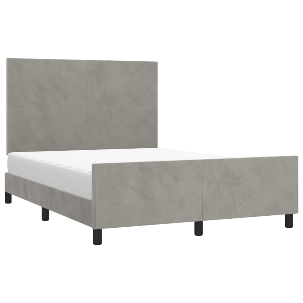 Giroletto senza Materasso Grigio Chiaro 140x190 cm Velluto - homemem39