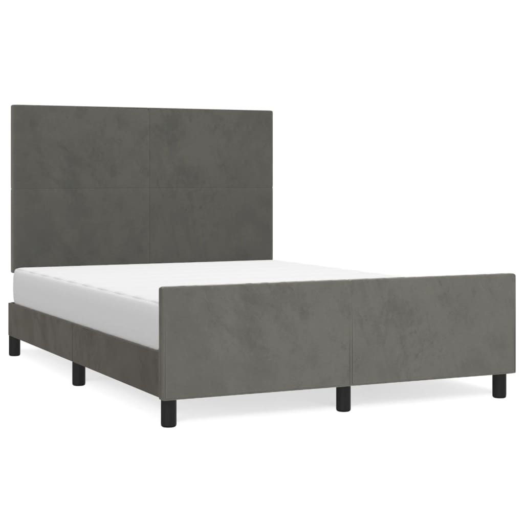 Giroletto senza Materasso Grigio Scuro 140x190 cm Velluto - homemem39