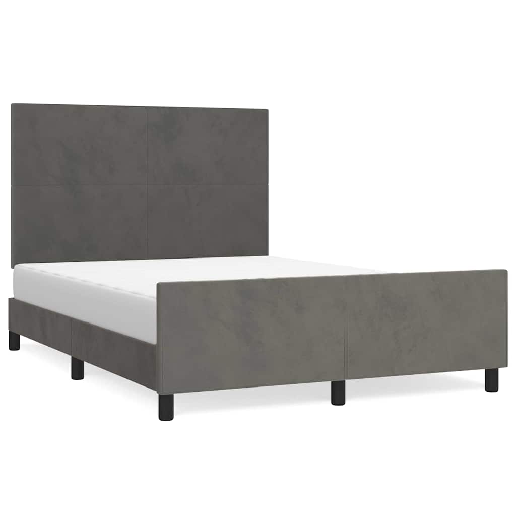 Giroletto senza Materasso Grigio Scuro 140x190 cm Velluto
