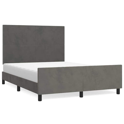 Giroletto senza Materasso Grigio Scuro 140x190 cm Velluto