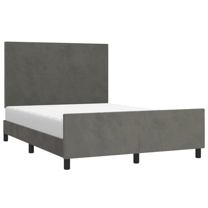 Giroletto senza Materasso Grigio Scuro 140x190 cm Velluto - homemem39