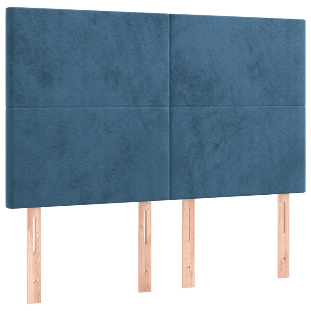 Giroletto senza Materasso Blu Scuro 140x190 cm in Velluto