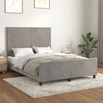 Giroletto senza Materasso Grigio Chiaro 140x200 cm Velluto - homemem39