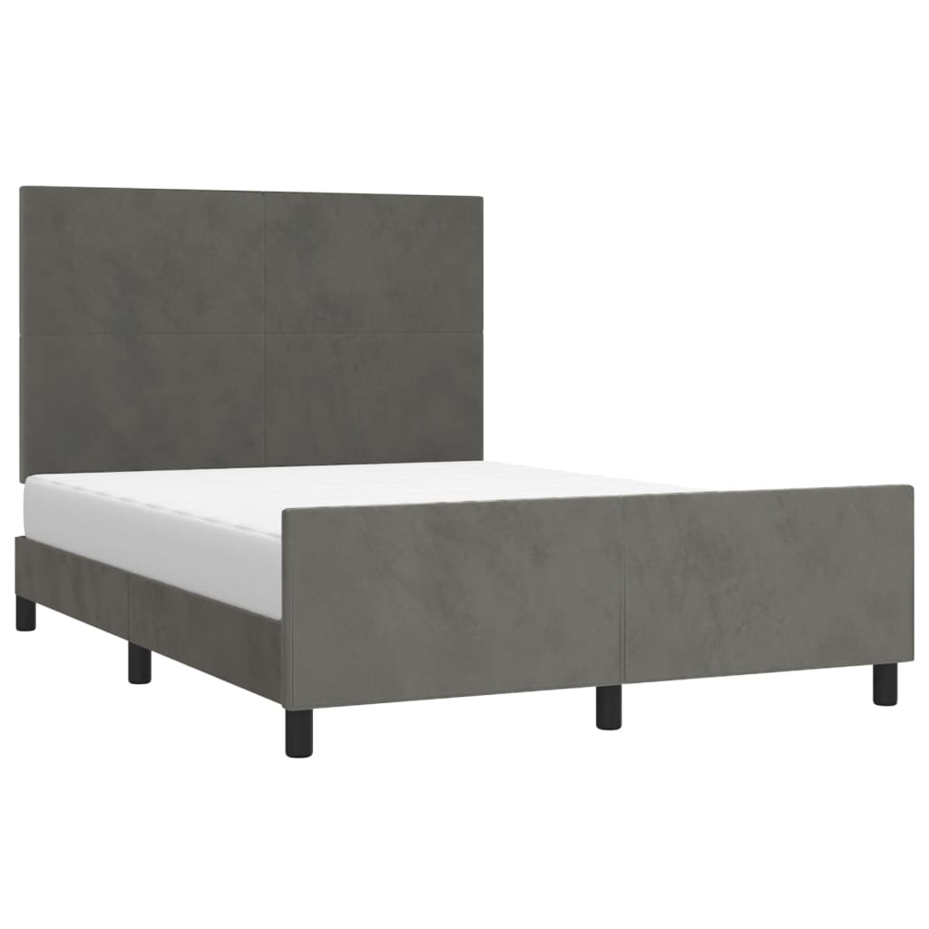 Giroletto senza Materasso Grigio Scuro 140x200 cm Velluto - homemem39