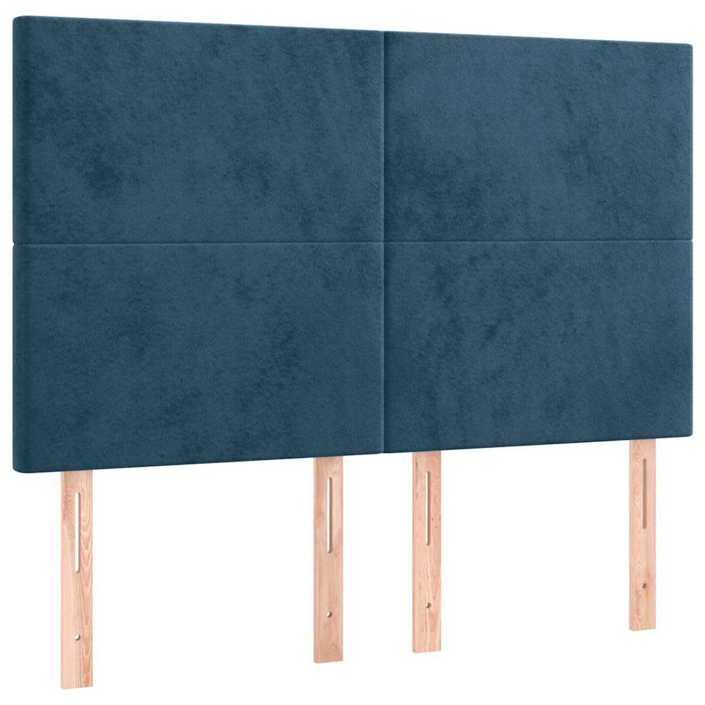 Giroletto senza Materasso Blu Scuro 140x200 cm Velluto