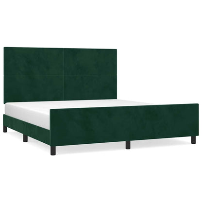 Giroletto senza Materasso Verde Scuro 160x200 cm in Velluto