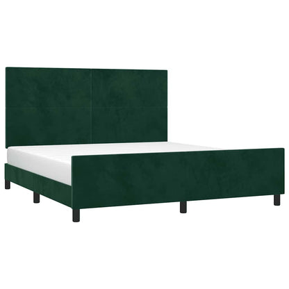 Giroletto senza Materasso Verde Scuro 160x200 cm in Velluto